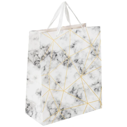 Пакет подарочный 26,5x12,7x33 см ЗОЛОТАЯ СКАЗКА "Golden Marble", Пакет подарочный 26,5x12,7x33 см ЗОЛОТАЯ СКАЗКА "Golden Marble",