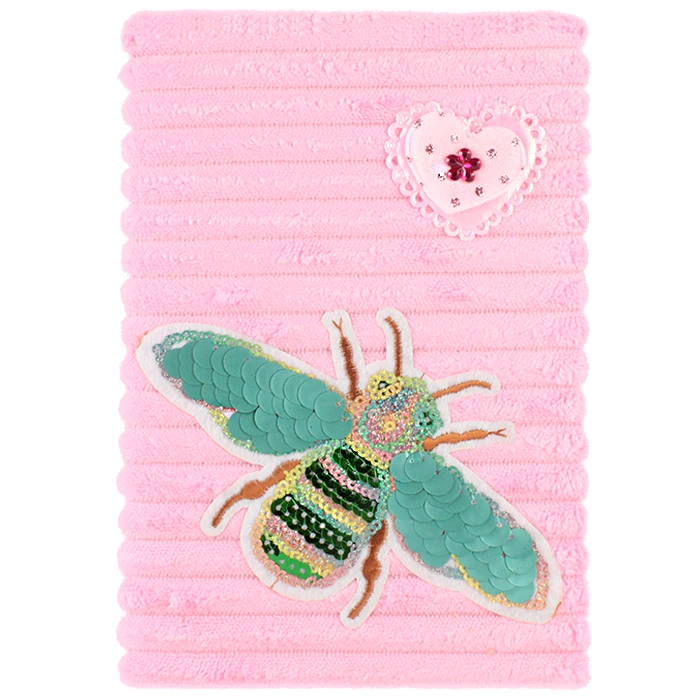 Блокнот 12*18,8см 60л "меховой" с рисунком из пайеток