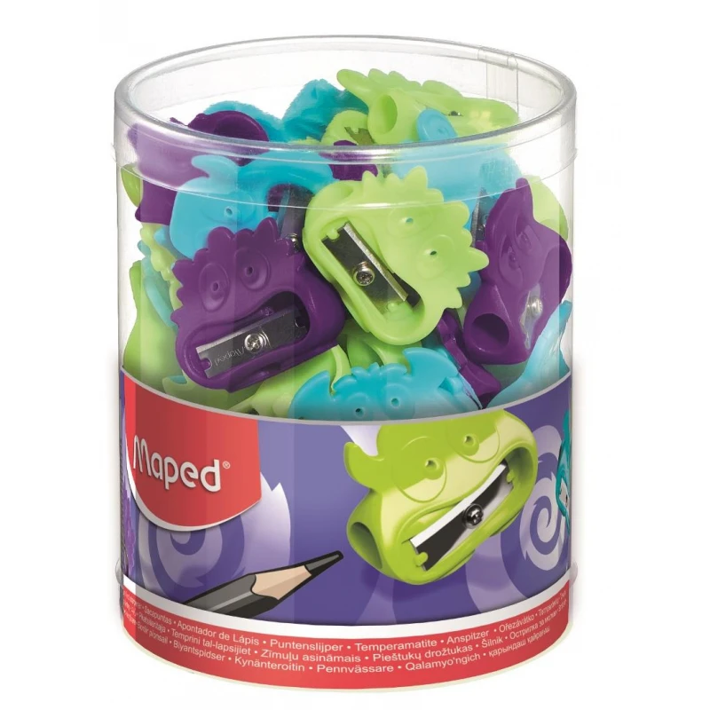 Точилка Maped VIVO MONSTERS фигурная, 1 отв. без конт., в дисплее, ассорти Точилка Maped VIVO MONSTERS фигурная, 1 отв. без конт., в дисплее, ассорти