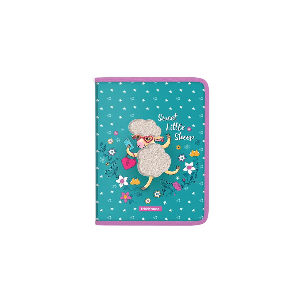 Папка для тетрадей на молнии пластиковая Erich Krause® Flower Sheep, A5+ (в