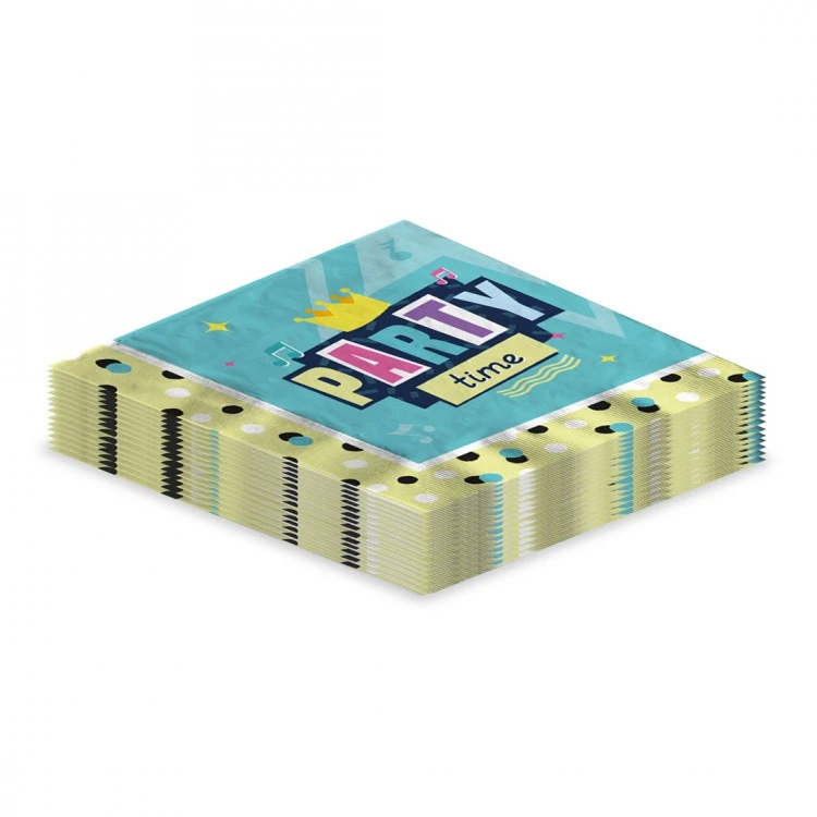 Салфетки бумажные трехслойные Вечеринка, 33*33 см, 20 штук