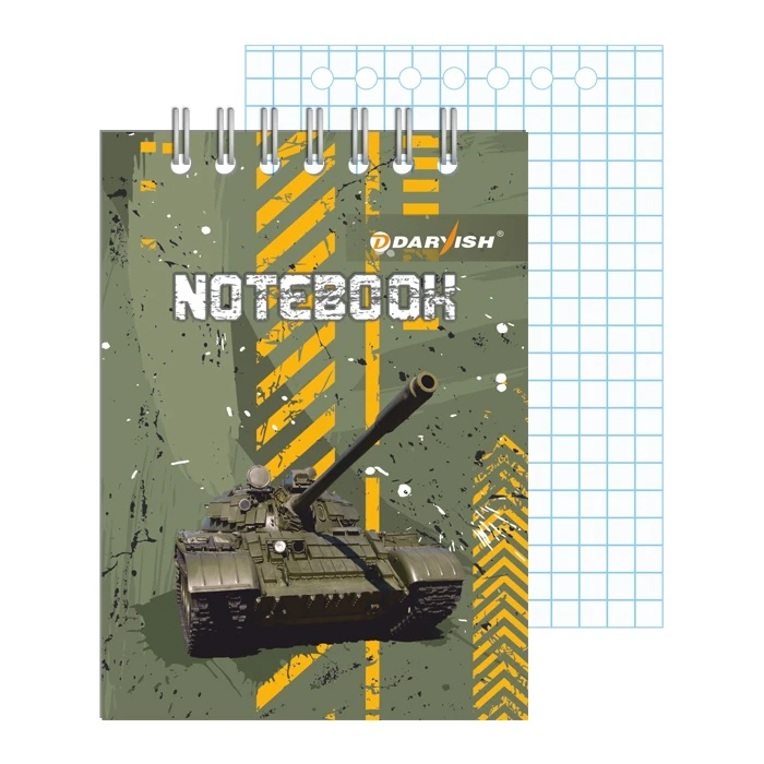 Блокнот 7*10см 60л "Танки" на гребне плотность 55гр/м2