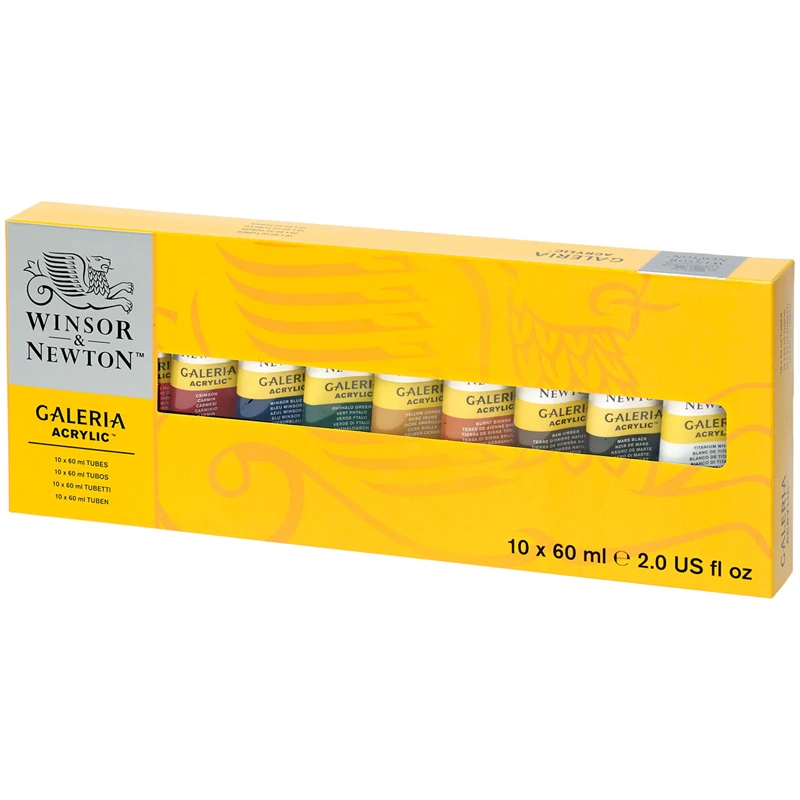 Краски акриловые Winsor&Newton "Galeria", 10цв, 60 мл/туба, Краски акриловые Winsor&Newton "Galeria", 10цв, 60 мл/туба,