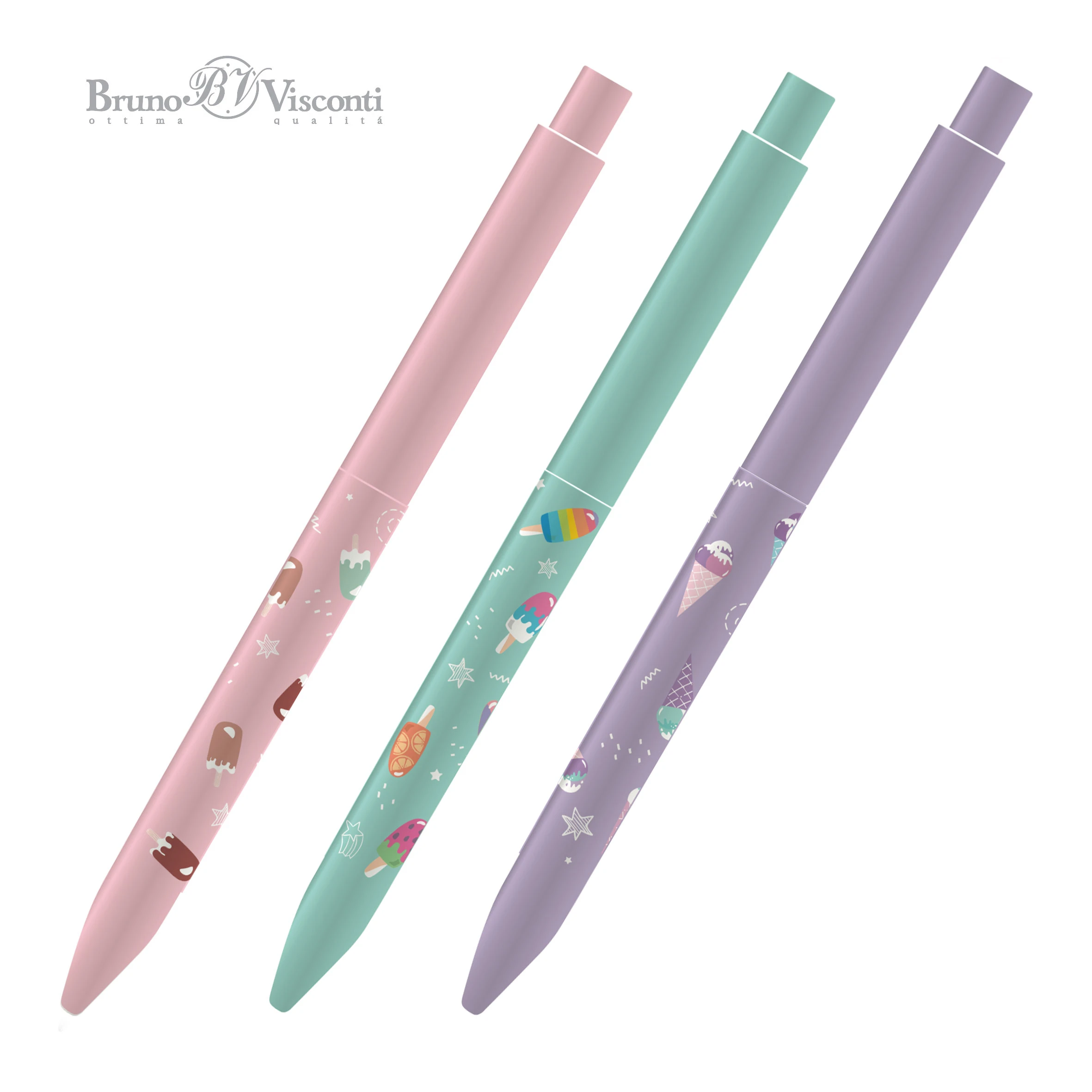 РУЧКА "FunClick. Мороженки" (3 вида), ШАРИКОВАЯ0.7 ММ, СИНЯЯ