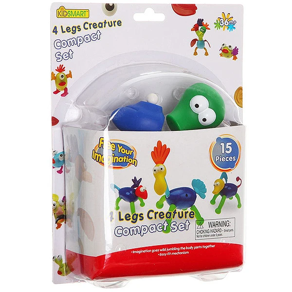 Конструктор-звери  15шт.,"МИР ФАНТАЗИЙ", PVC BLISTER 25X20X7CM,