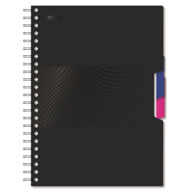 Бизнес-тетрадь А4,140л,кл,спир,пласn.обл,2разд Attache DIGITAL черн 876745 Бизнес-тетрадь А4,140л,кл,спир,пласn.обл,2разд Attache DIGITAL черн 876745