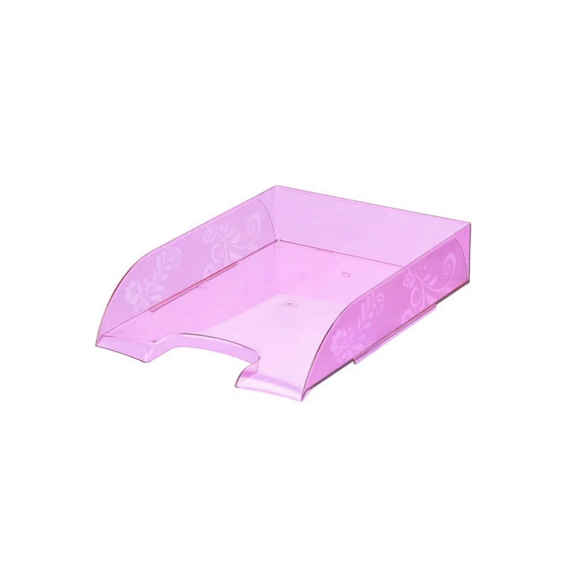 Лоток для бумаг Attache Selection Flamingo прозрачный розовый