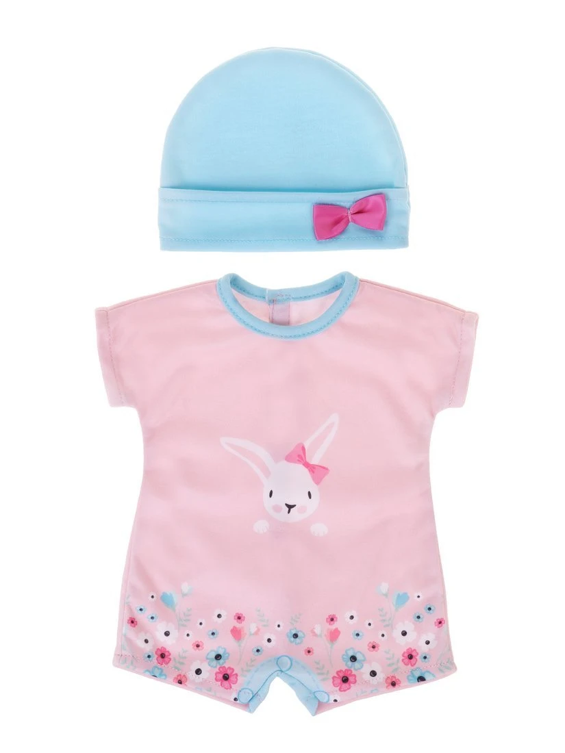 Одежда для кукол 38-43см, песочник и шапочка "Зайка" Одежда для кукол 38-43см, песочник и шапочка "Зайка"