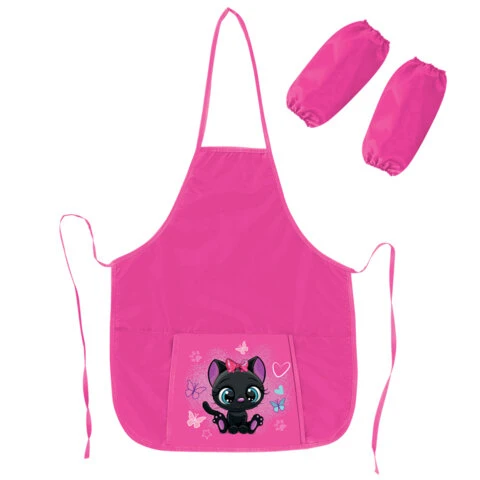 Фартук с нарукавниками для уроков труда ПИФАГОР, 1 карман, 44x55 см, "Black