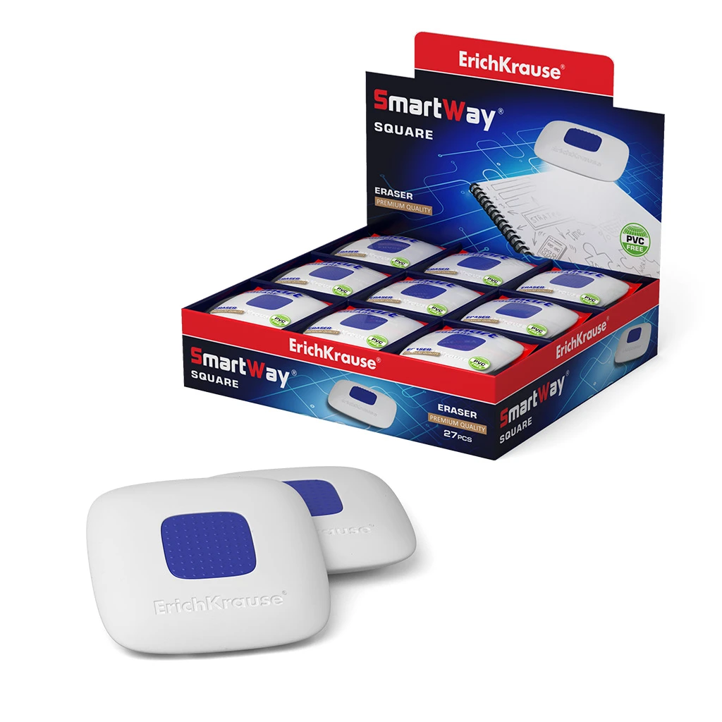 Ластик с пластиковым держателем Erich Krause SmartWay Square (в пакете с Ластик с пластиковым держателем Erich Krause SmartWay Square (в пакете с