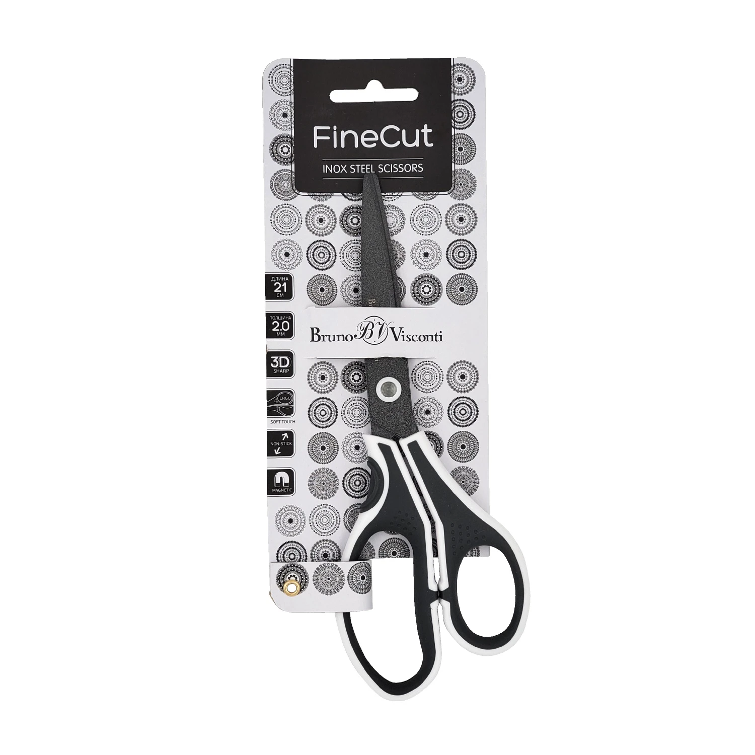 НОЖНИЦЫ С ТЕФЛОНОВЫМ ПОКРЫТИЕМ, "FINECUT" 21 см. (эргономичные ручки) НОЖНИЦЫ С ТЕФЛОНОВЫМ ПОКРЫТИЕМ, "FINECUT" 21 см. (эргономичные ручки)