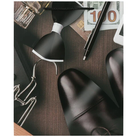 Пакет подарочный 26,5x12,7x33 см ЗОЛОТАЯ СКАЗКА "Businessman", Пакет подарочный 26,5x12,7x33 см ЗОЛОТАЯ СКАЗКА "Businessman",