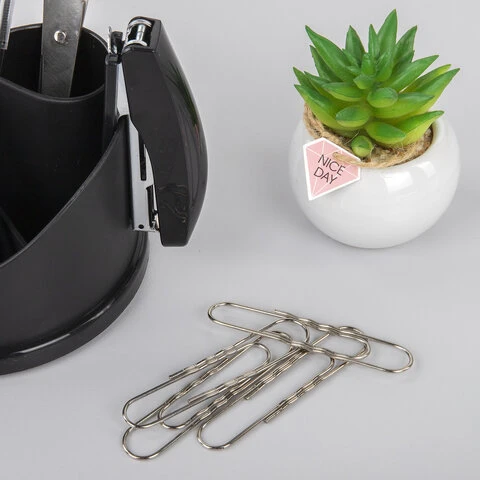 Скрепки большие 78 мм, BRAUBERG, никелированные, гофрированные, 50 шт., в