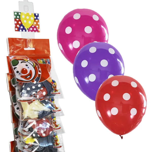 12"/30см Декоратор (шелк) 5 ст. рис Горошек ассорти яркое 5шт 12"/30см Декоратор (шелк) 5 ст. рис Горошек ассорти яркое 5шт