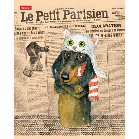 Тетрадь А5, 48 л., HATBER, скоба, клетка, обложка картон, ТаксаLIFE (5 видов в Тетрадь А5, 48 л., HATBER, скоба, клетка, обложка картон, ТаксаLIFE (5 видов в