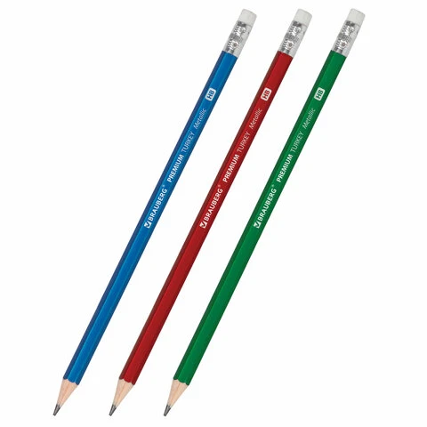 Карандаш чернографитный BRAUBERG "PREMIUM TURKEY", 1 шт., Карандаш чернографитный BRAUBERG "PREMIUM TURKEY", 1 шт.,