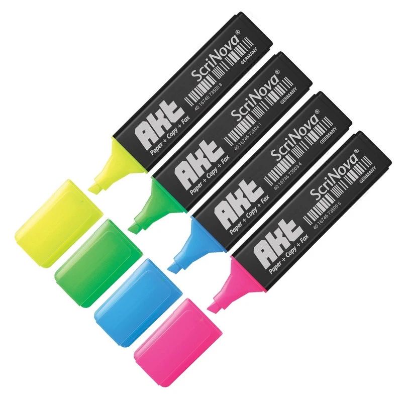 Маркер выделитель текста ScriNova Akt набор 4 цв. 1-5 мм