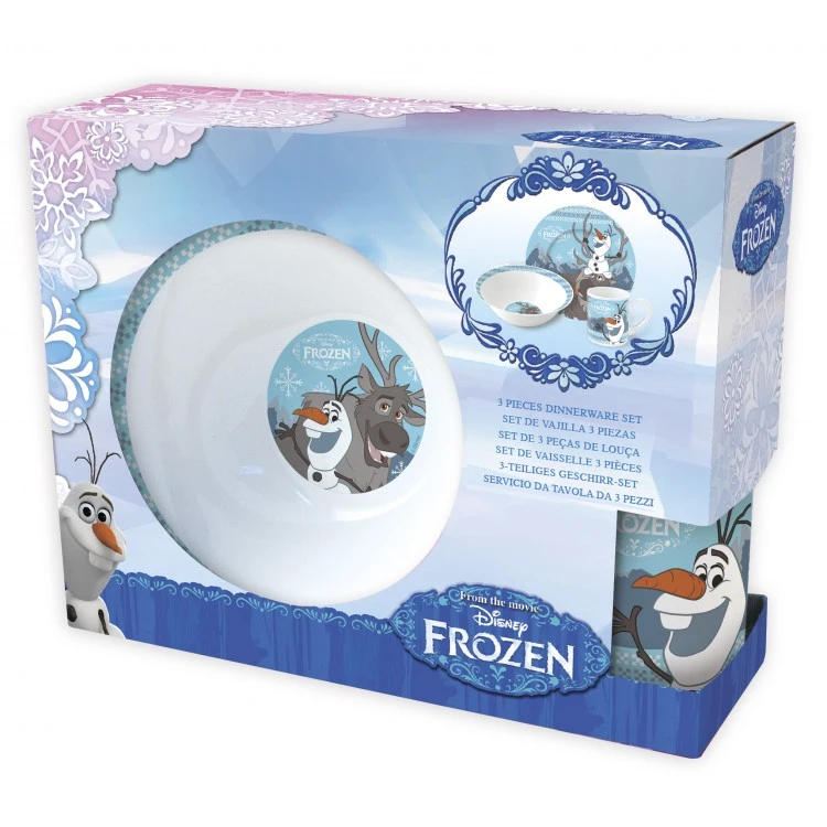 Набор посуды керамической в подарочной упаковке (3 предмета). Холодное сердце