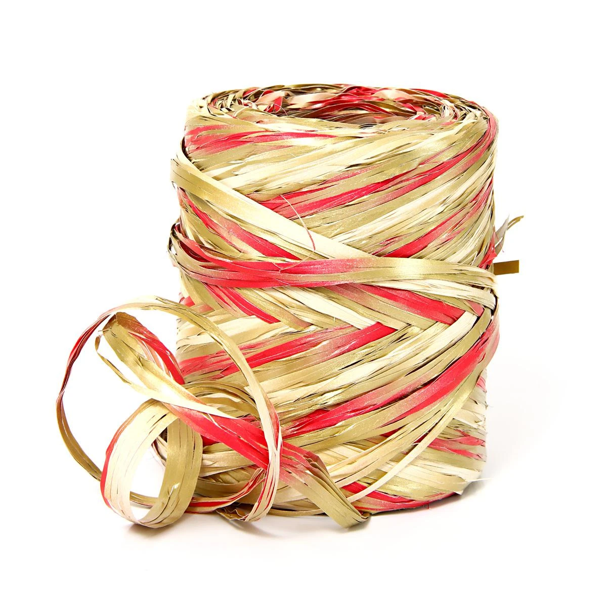 Рафия микс натурально-красная, 200м 50062