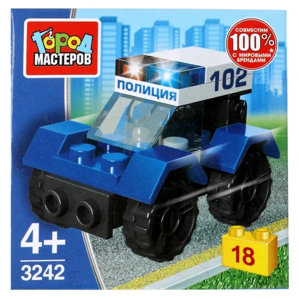 Конструктор полицейская машина, 18дет. Город мастеров
