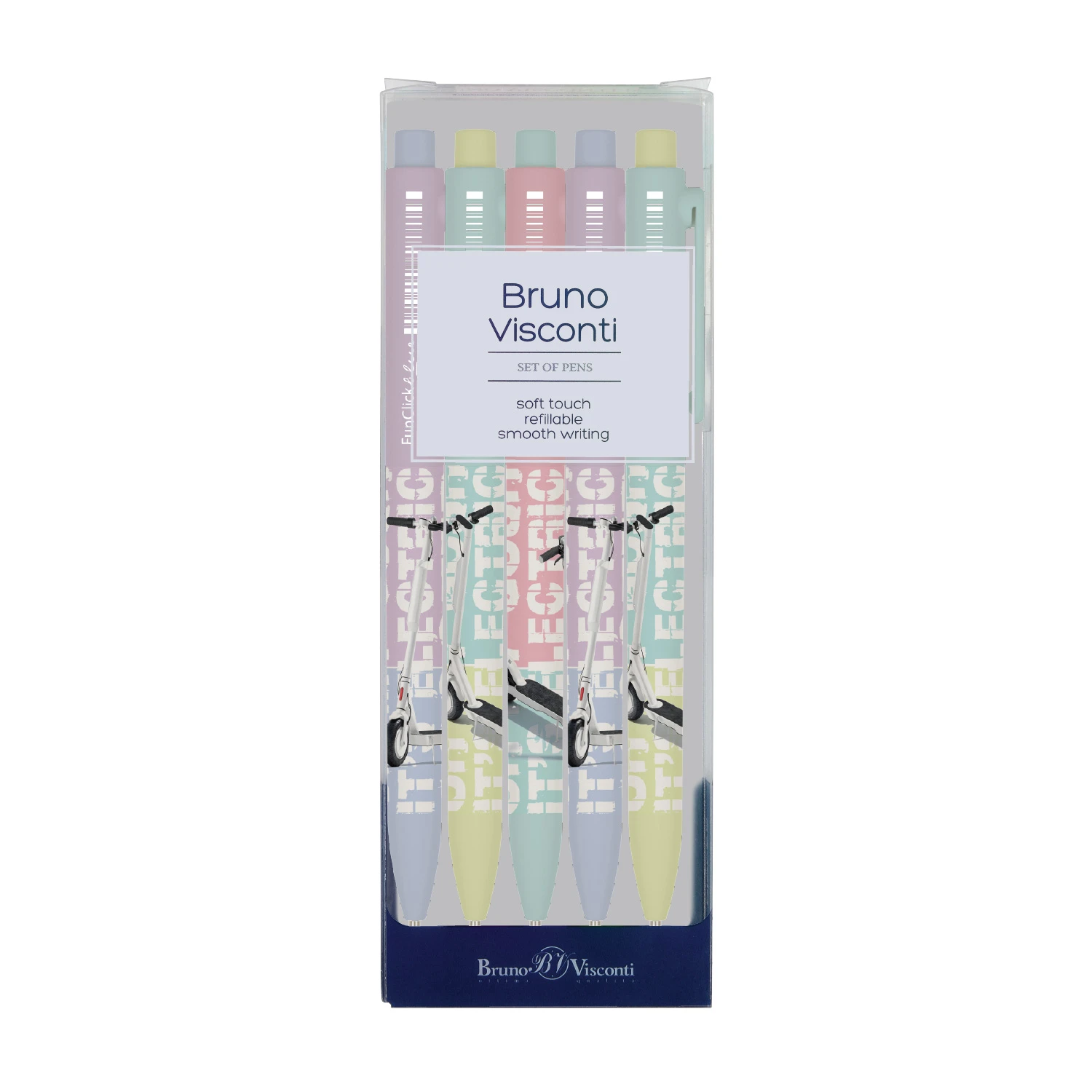 НАБОР ИЗ 5-ТИ РУЧЕК "FunClick. Самокат" ШАРИКОВЫХ 0.7 ММ, СИНЯЯ НАБОР ИЗ 5-ТИ РУЧЕК "FunClick. Самокат" ШАРИКОВЫХ 0.7 ММ, СИНЯЯ