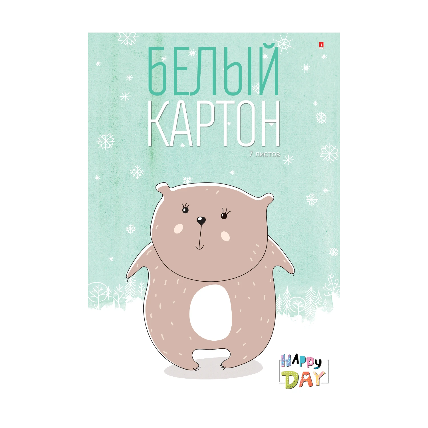 НАБОР БЕЛОГО КАРТОНА А4, 7Л. "МУЛЬТИКИ" 4 ВИДА