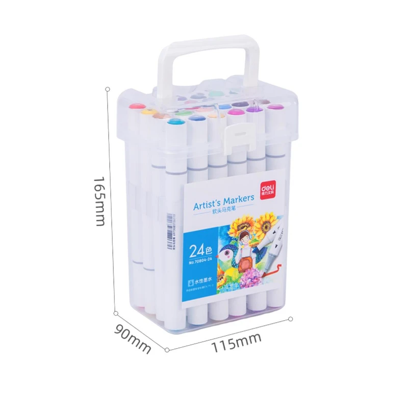 Маркер для скетчинга Deli 24цв. двухсторонний, 70804-24