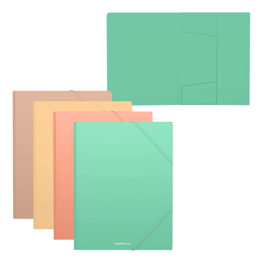 Папка для тетрадей на резинках пластиковая Erich Krause® Matt Powder, A5+, Папка для тетрадей на резинках пластиковая Erich Krause® Matt Powder, A5+,