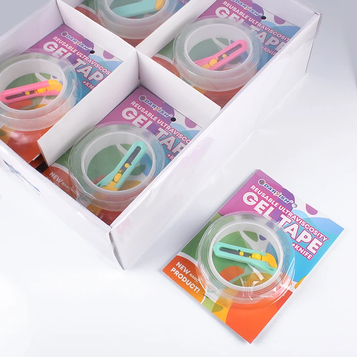 Лента ультраклейкая многоразовая 23мм*1,4м + нож "Darvish"