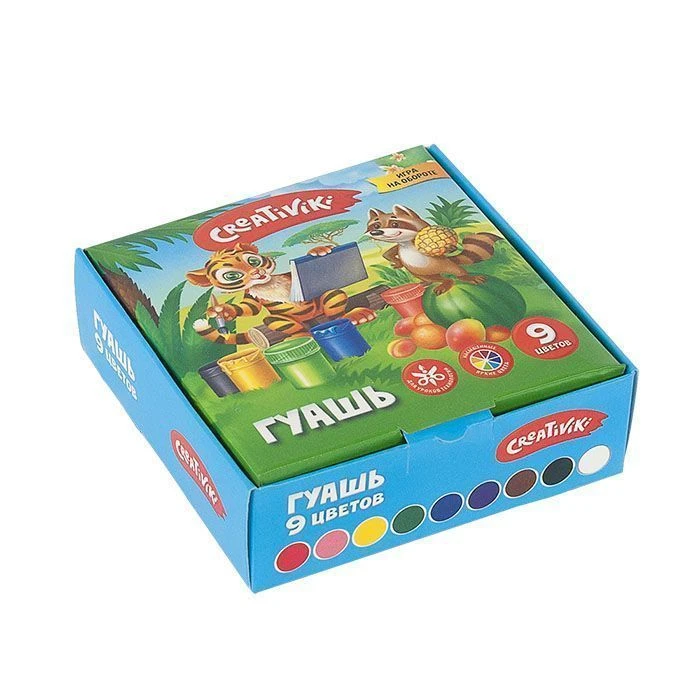 Гуашь Creativiki 20 мл 9 цв. КГ0920КР Гуашь Creativiki 20 мл 9 цв. КГ0920КР