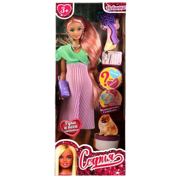 Кукла 29 см София беременная, руки и ноги сгиб, акс, кор КАРАПУЗ