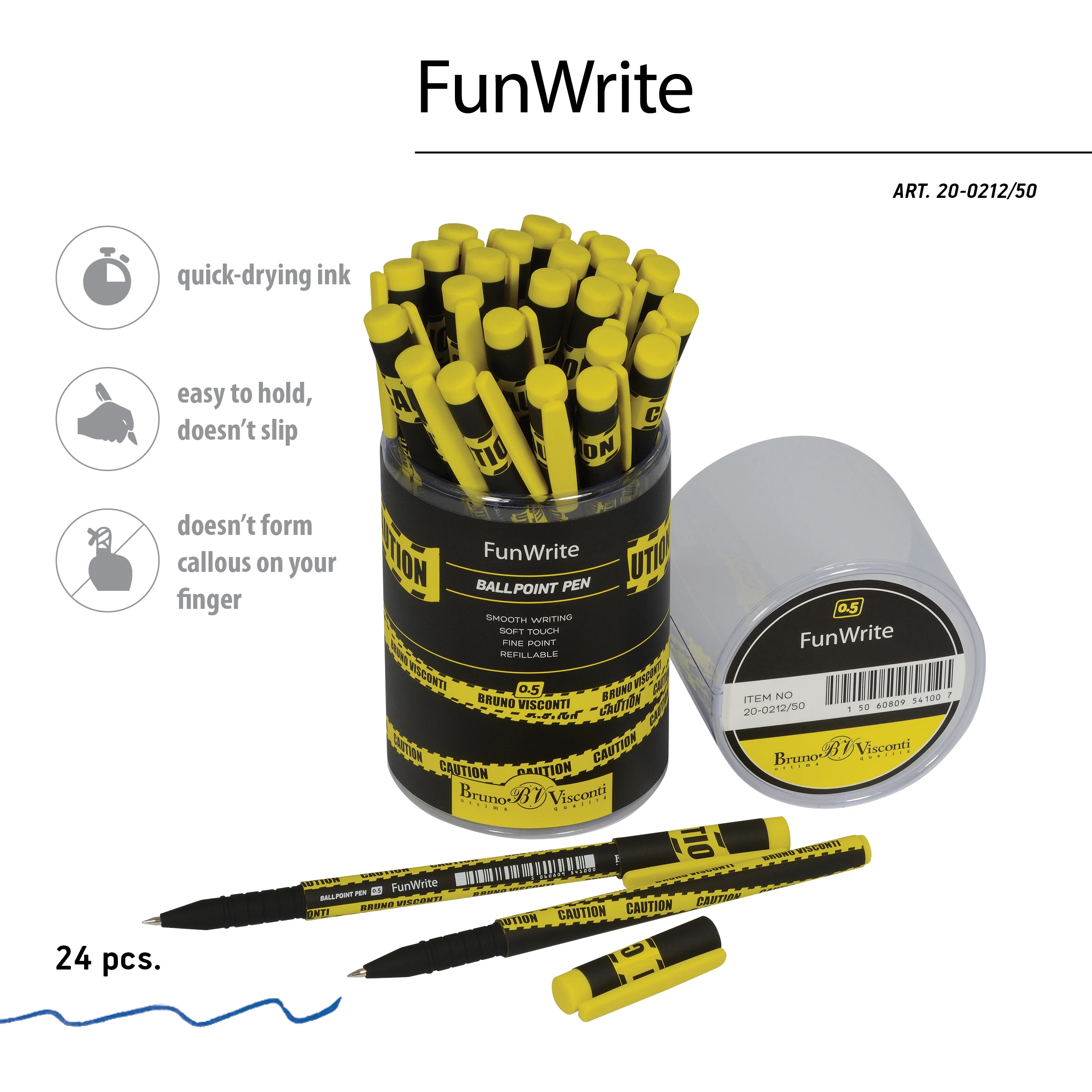 РУЧКА "FunWrite. Keep Away. Caution" ШАРИКОВАЯ, 0.5 ММ, СИНЯЯ РУЧКА "FunWrite. Keep Away. Caution" ШАРИКОВАЯ, 0.5 ММ, СИНЯЯ