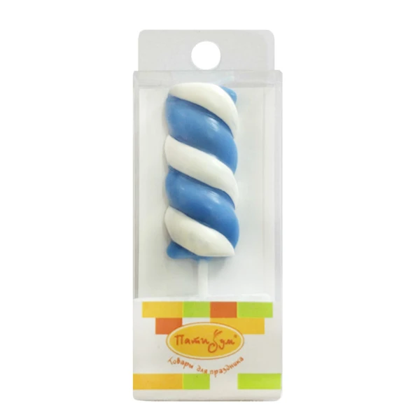 Свеча Цифра 1 Леденец голубой 4,8см Свеча Цифра 1 Леденец голубой 4,8см