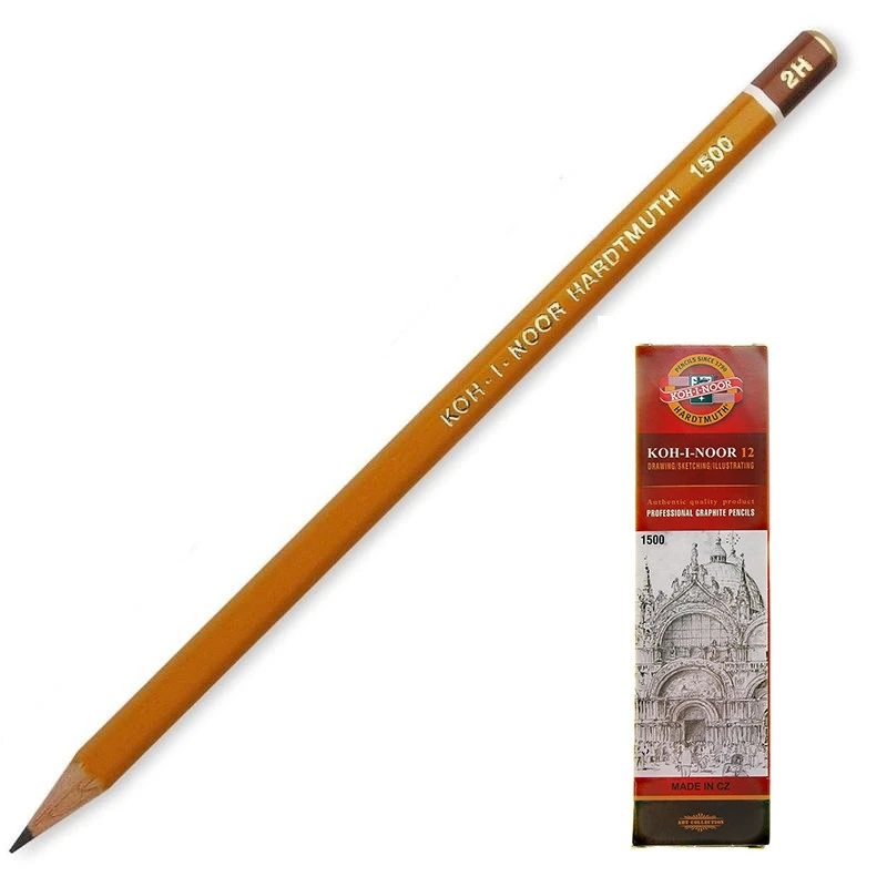 Карандаш чернографитный KOH-I-NOOR 1500/2H Чехия штр. 8593539005896, Карандаш чернографитный KOH-I-NOOR 1500/2H Чехия штр. 8593539005896,