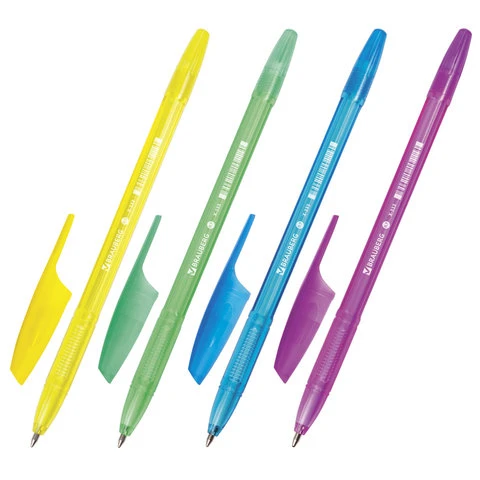 Ручка шариковая BRAUBERG "X-333" NEON, СИНЯЯ, корпус тонированный