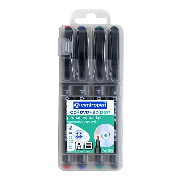 Набор марк д/CD CENTROPEN CD-PEN 1,00 мм 4 шт. цв. круглый: 4606/4 штр.: Набор марк д/CD CENTROPEN CD-PEN 1,00 мм 4 шт. цв. круглый: 4606/4 штр.: