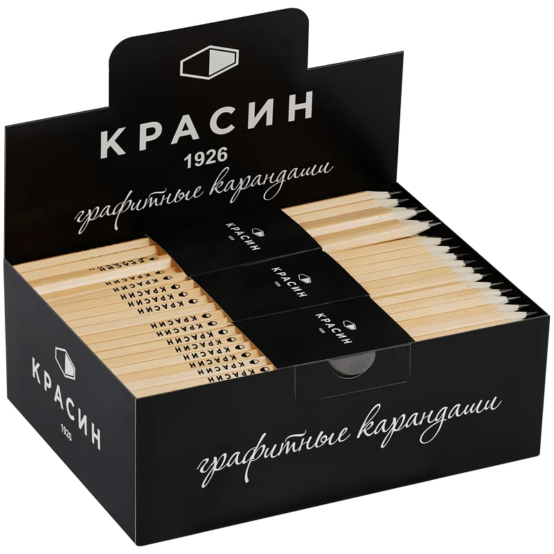 Карандаш чернографитный Красин "Конструктор" 6М (6B) шестигран., Карандаш чернографитный Красин "Конструктор" 6М (6B) шестигран.,