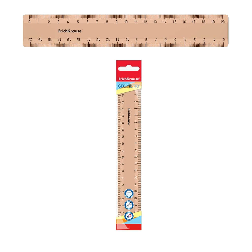 Линейка пластиковая ErichKrause® Powder, 20см, розовый, во флоупаке