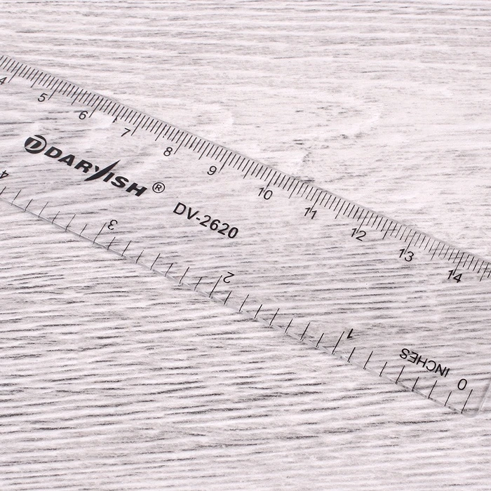 Линейка 15см пласт. прозрачная "Darvish"