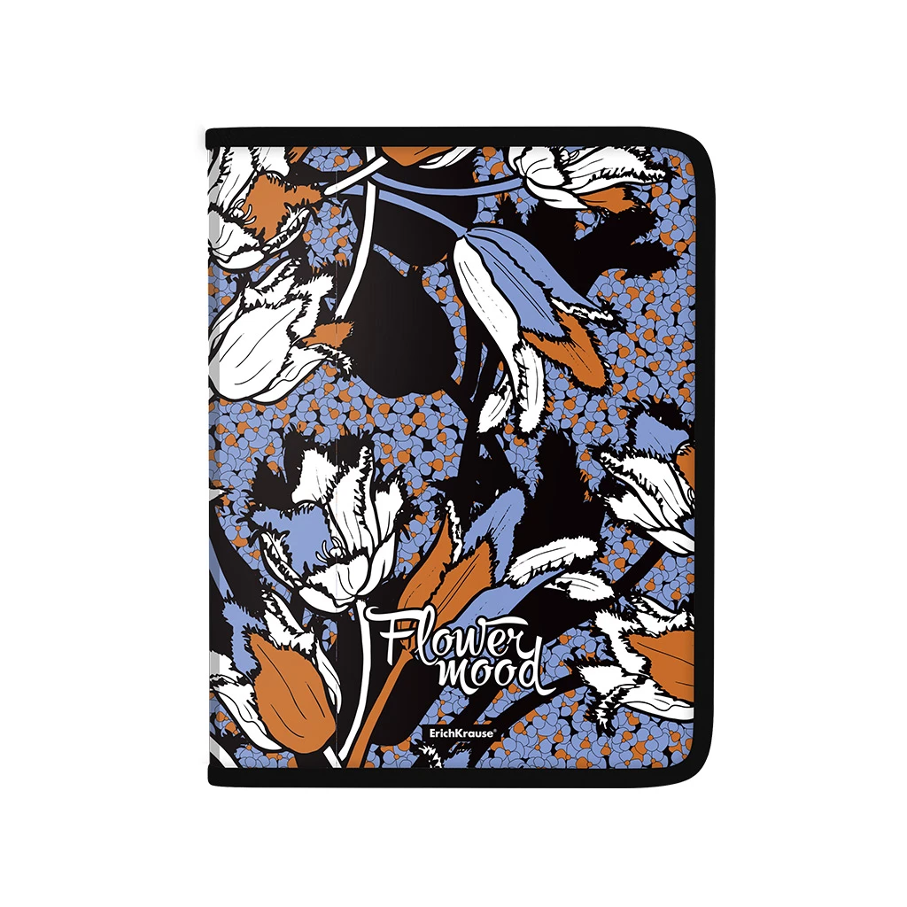 Папка для тетрадей на молнии пластиковая ErichKrause® Tulips, А4 (в пакете по 4