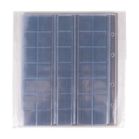 Листы-вкладыши нумизматика на 202 монеты (диаметр до 38 мм), НАБОР 5 шт.,