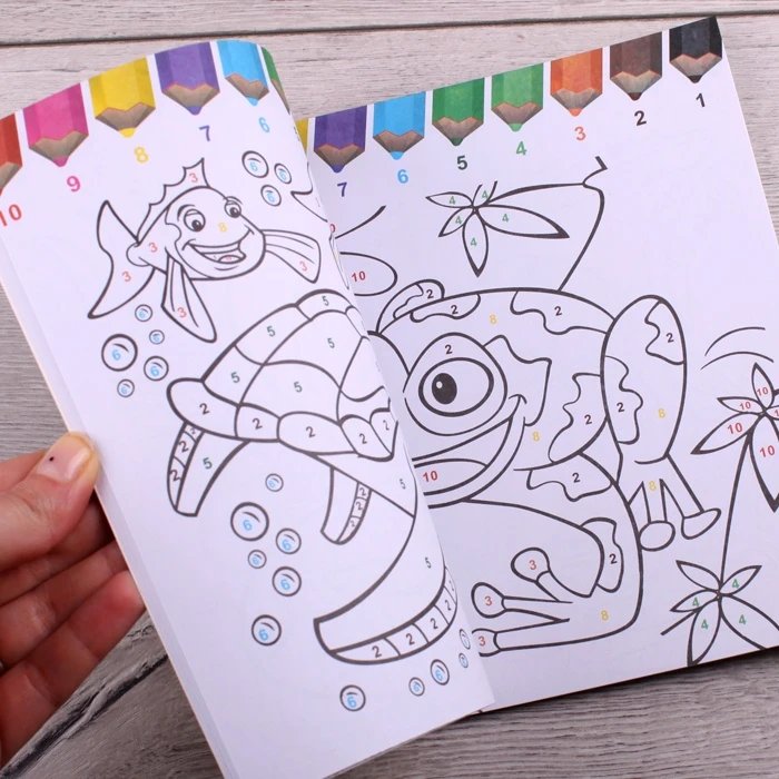 Раскраска-книжка по номерам 20,5*20,5см "Рептилии и амфибии"