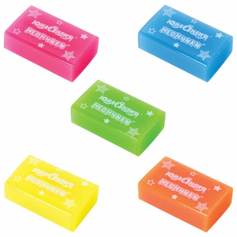 Ластик ЮНЛАНДИЯ "НЕОНЧИКИ", 38х24х12 мм, цвета ассорти, ЭКО-ПВХ, Ластик ЮНЛАНДИЯ "НЕОНЧИКИ", 38х24х12 мм, цвета ассорти, ЭКО-ПВХ,