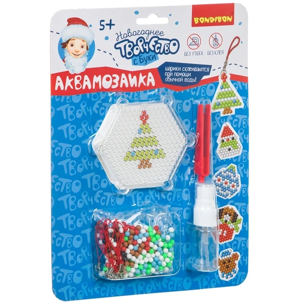 Набор для творчества BONDIBON. Новогодняя аквамозаика с Буки Набор для творчества BONDIBON. Новогодняя аквамозаика с Буки