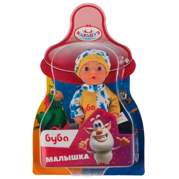 Пупс функциональный БУБА 15см, пьет, пис, бутылочка, на блистере КАРАПУЗ