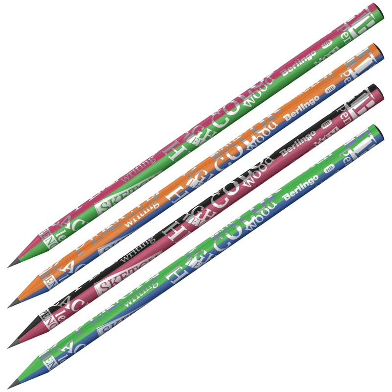 Карандаш ч/г Berlingo "Contrast" HB, круглый, двухцветное дерево,