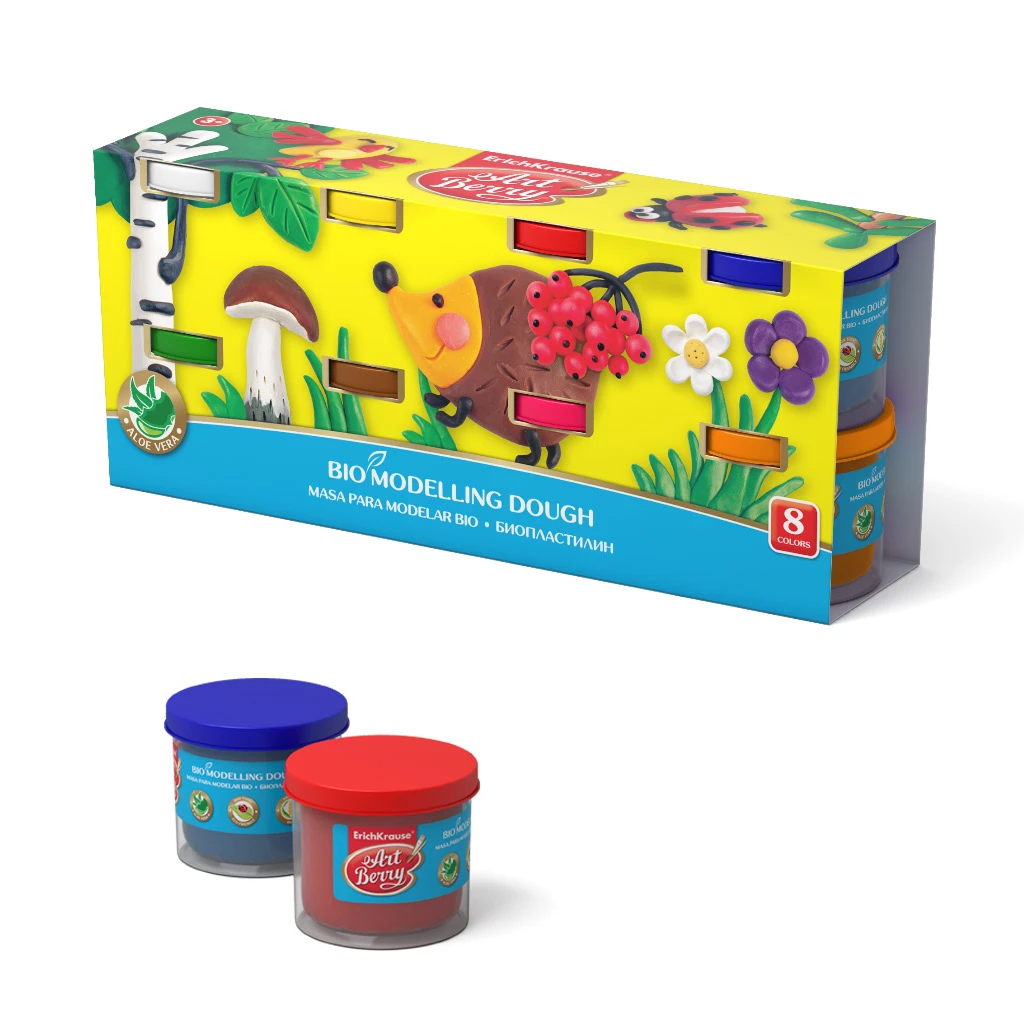 Биопластилин ArtBerry с Алоэ Вера 8 баночек по 100г. (рукав) Биопластилин ArtBerry с Алоэ Вера 8 баночек по 100г. (рукав)