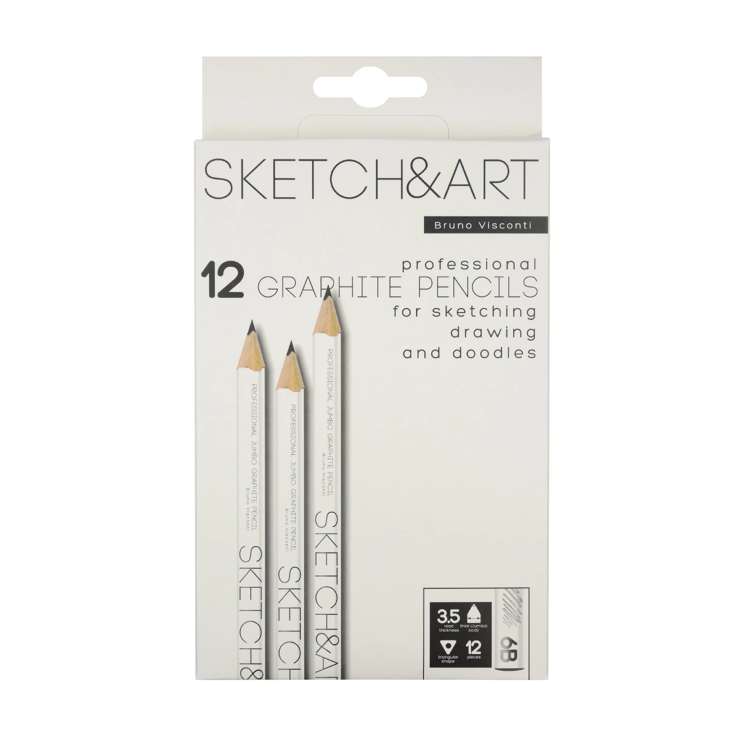 КАРАНДАШ ЧЕРНОГРАФИТОВЫЙ "Sketch&Art. Jumbo" 6В, 3,5 MM КАРАНДАШ ЧЕРНОГРАФИТОВЫЙ "Sketch&Art. Jumbo" 6В, 3,5 MM
