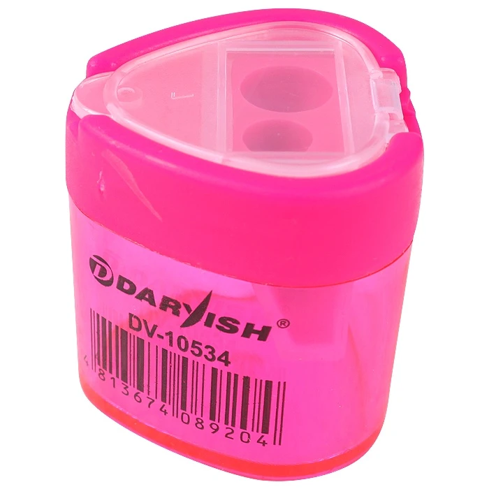 Точилка пластиковая "Darvish" 2 отдел. с контейнером (треугольная)