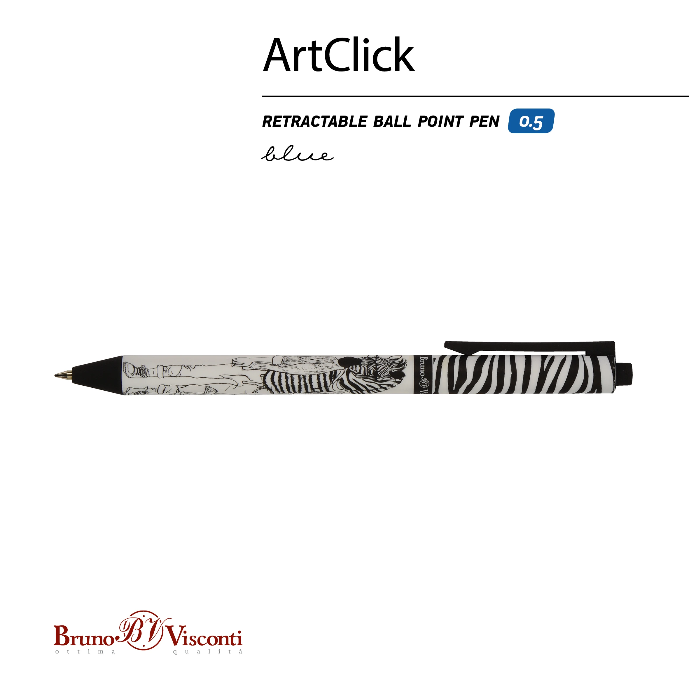 РУЧКА "ArtClick.Человекозебра" ШАРИКОВАЯ, 0.5 ММ, СИНЯЯ РУЧКА "ArtClick.Человекозебра" ШАРИКОВАЯ, 0.5 ММ, СИНЯЯ
